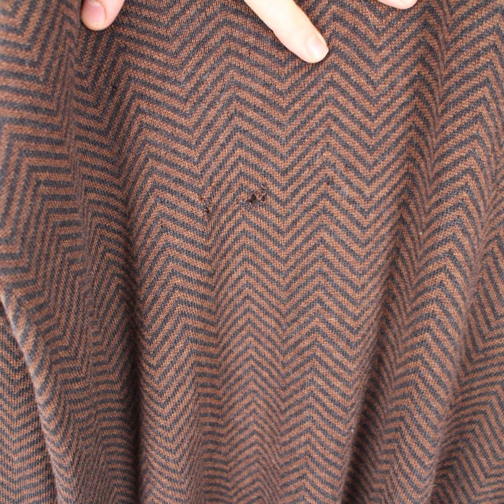 Scott Barber Merino Wool‎ V-Neck Sweater Brown Black Chevron Men's Medium - Picture 3 of 7